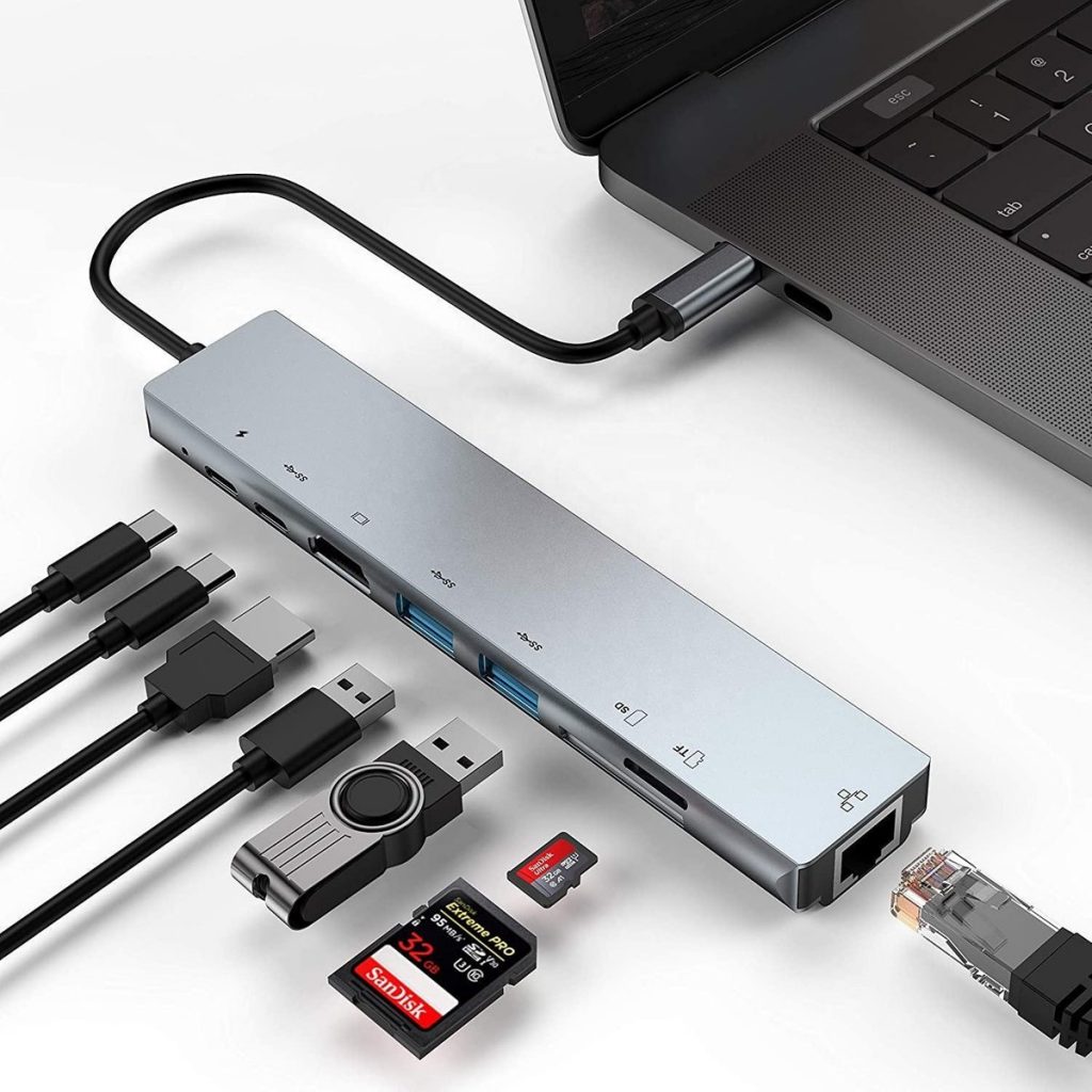 Qost USB-C hub - 8 in 1 adapter